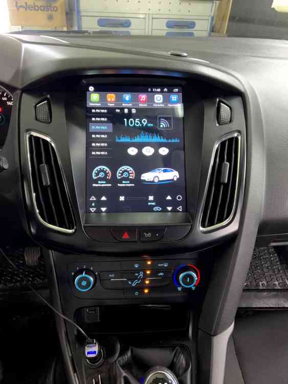 Установка магнитолы Андроид на Ford Focus 3 Tesla