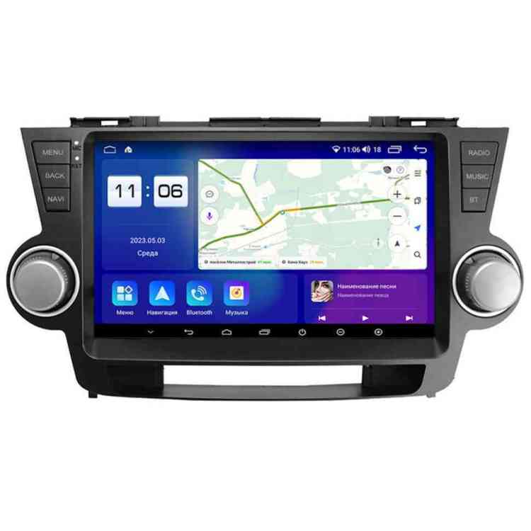 Магнитола для Toyota Highlander 2007-2013 Parafar на Андроид 12.0 PF035T3LUX3NFX2K360