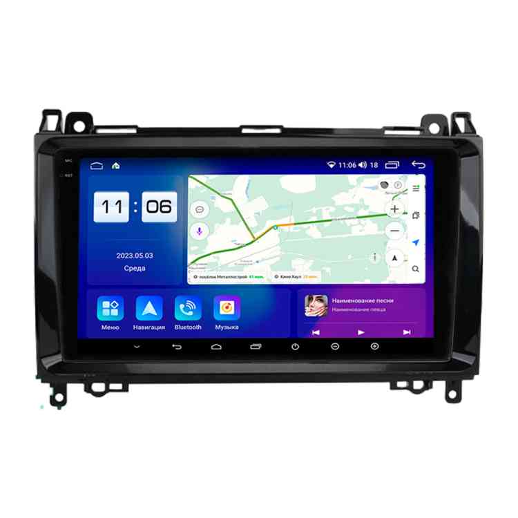 Магнитола для Mercedes B200/Vito/Viano/B класс/Sprinter/Crafter B200 Parafar глянцевая (cо встроенным модулем для подключения камер 360) на Андроид 13.0 PF068T1LUX1U2K360