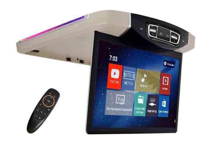 Потолочный Смарт ТВ 15,6" ERGO ER15AMS для Mercedes 1920x1080, Android беж