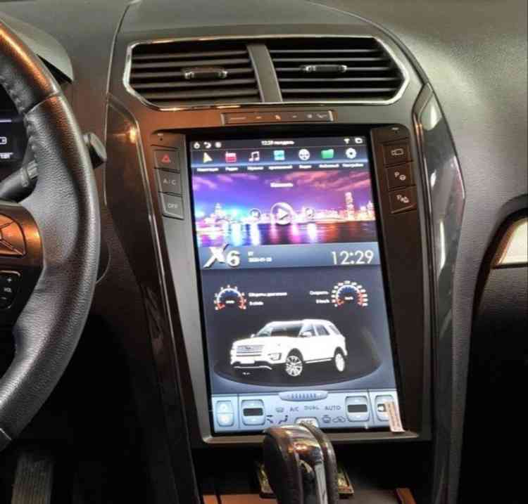 Магнитола для Ford Explorer 2011-2018 SYNC 2 - КарМедиа ZF-1263-S2-Q6 "Тесла-Стиль" Андроид 13, 8ГБ+128ГБ, SIM-слот
