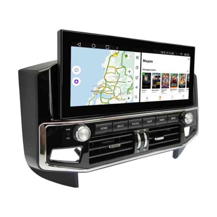 Магнитола Mitsubishi Pajero 4 2006-2022 - КарМедиа ZH-M1207 монитор 12.3" в стиле "Лексус" на Android 12, 8Гб+128Гб, CarPlay, SIM-слот