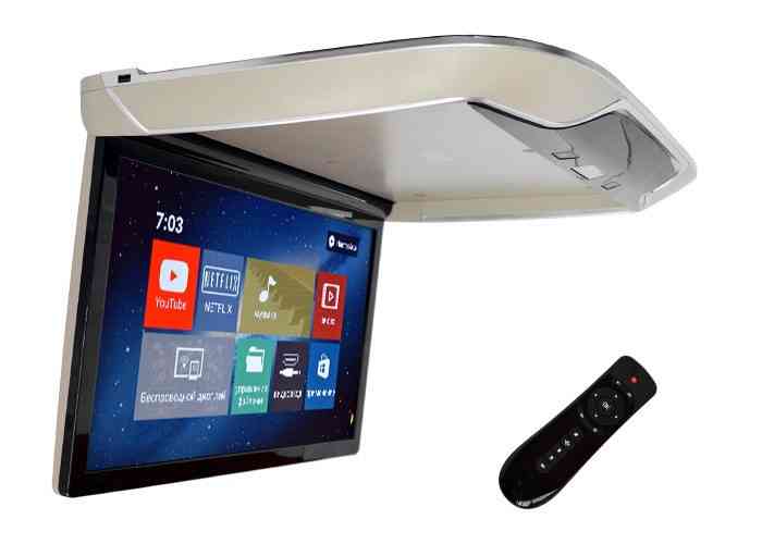 Потолочный Смарт ТВ 22" ERGO ER22AND 1920x1080, Android бежевый