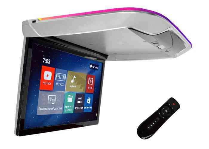 Потолочный Смарт ТВ 22" ERGO ER22AND 1920x1080, Android серый