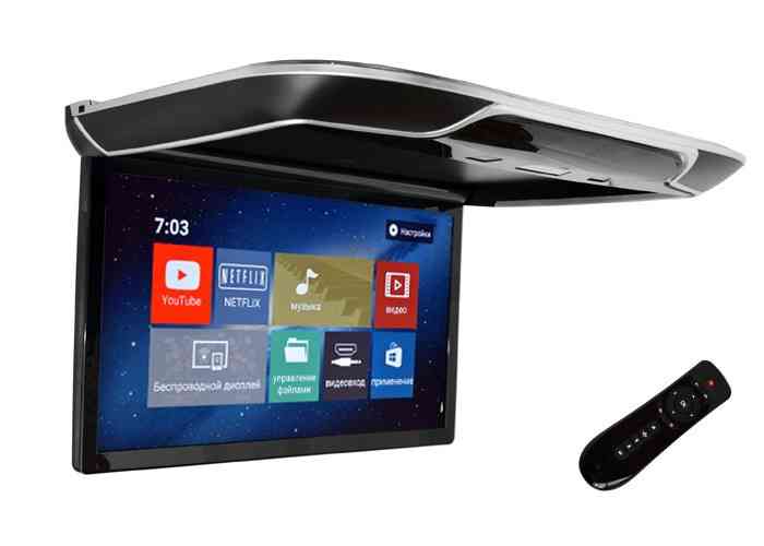 Потолочный Смарт ТВ 22" ERGO ER22AND 1920x1080, Android черный