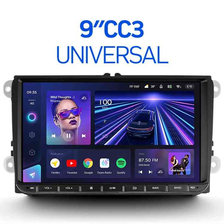 Магнитола Андроид TEYES CC3 VW | 9" | 4/64 универсальная [PQ+ISO]