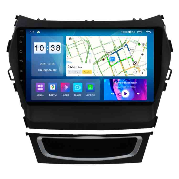 Магнитола для Hyundai Santa Fe 3 2012-2018 Parafar на Андроид 14.0 PF209LUX1THD