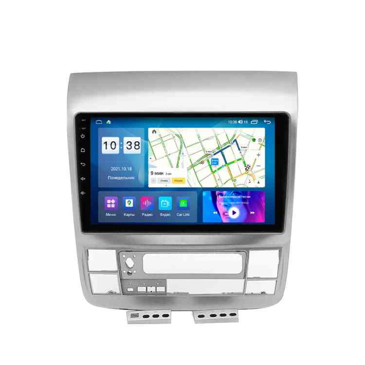 Магнитола для Toyota Alphard 2003-2007 серебристая, правый руль, высокая пкомплектация Parafar (cо встроенным модулем для подключения камер 360) на Андроид 13 PF597LUX1XHD360