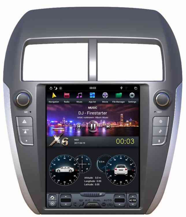 Магнитола для Mitsubishi ASX, Peugeot 4008, Citroen C4 Aircross 2010-2016 - КарМедиа ZF-1167-DSP "Тесла-Стиль" на Андроид 9, 6-ТУРБО ядер, 4ГБ-64ГБ