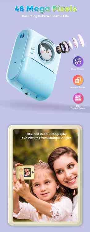 Детский Фотоаппарат моментальной печати Parafar PFPHM1Purple
