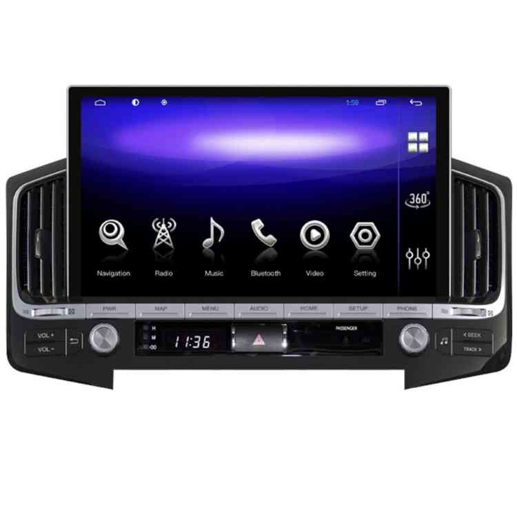 Магнитола для Toyota Land Cruiser 200 2016-2021 5.7 VXR, JBL низ / выс комплектация Parafar экран 13" дюймов встроенный 360 на Андроид 14.0 PF567L13T2