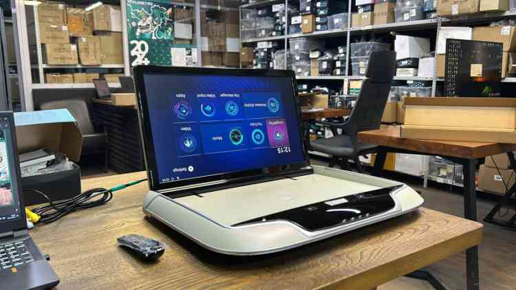 Потолочный монитор Parafar 21,5", Android 9.0, 3+32Гб, с кабелем USB/TF/HDMI, серый цвет PFTech215grey